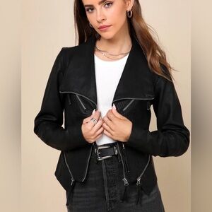Lulus Up on a Tuesday Black Vegan Leather Jacket